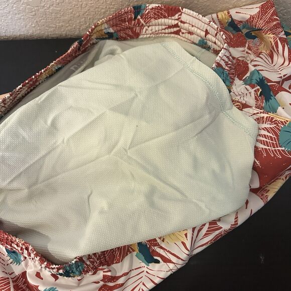 Duluth XL Swim Trunks Board Shorts Tropical Floral Zip Pocket Men's Orange - Picture 6 of 6